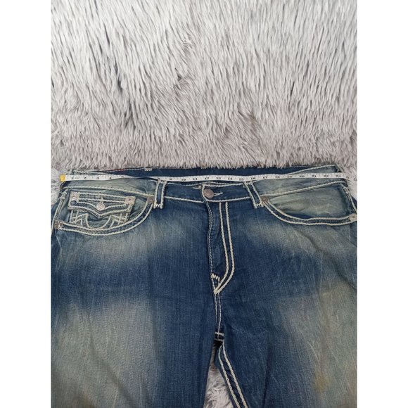 True Religion Ricky Jeans Mens 44 Relaxed Fit Stretch Stretch Straight Leg Denim - Picture 4 of 9